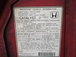 1997 HONDA CR-V RED 2.0L AT 4WD A16332